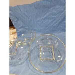 Cambridge Glass 1950's Square Bottom Set Of 4 Serving Bowls MCM